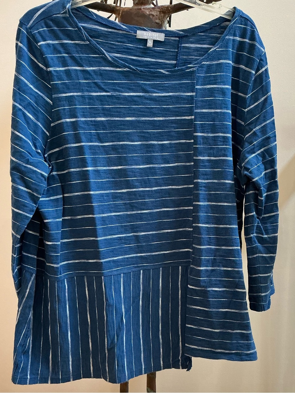 Habitat Blue and White Striped Boat neck Tunic  Top